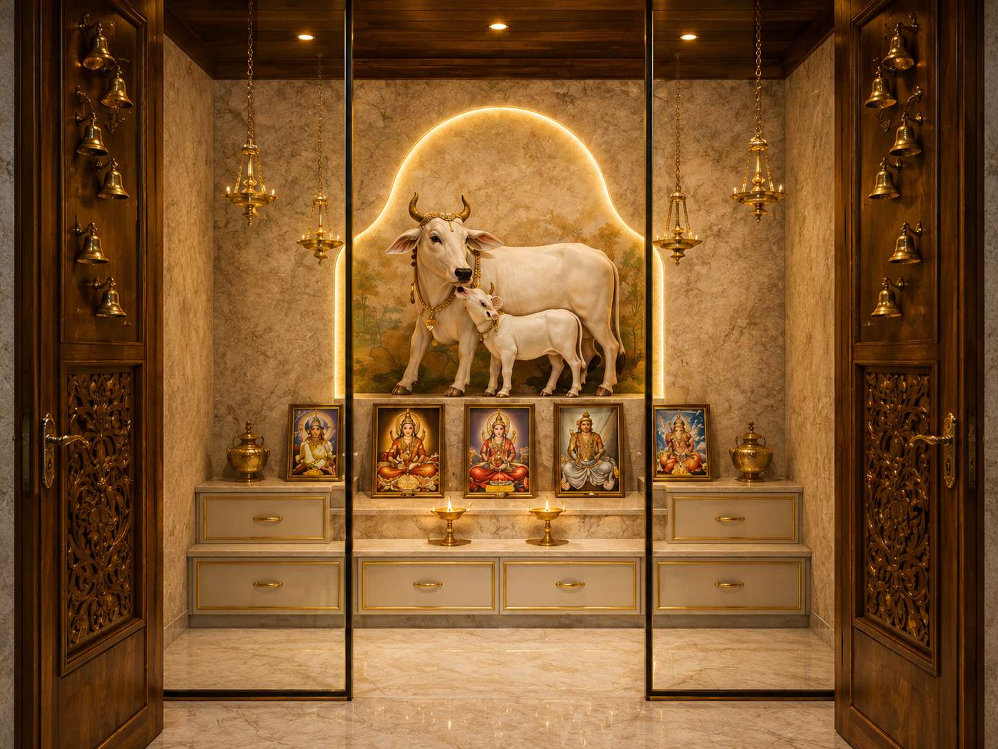 Pooja Rooms interior design detail 12 by Spacr