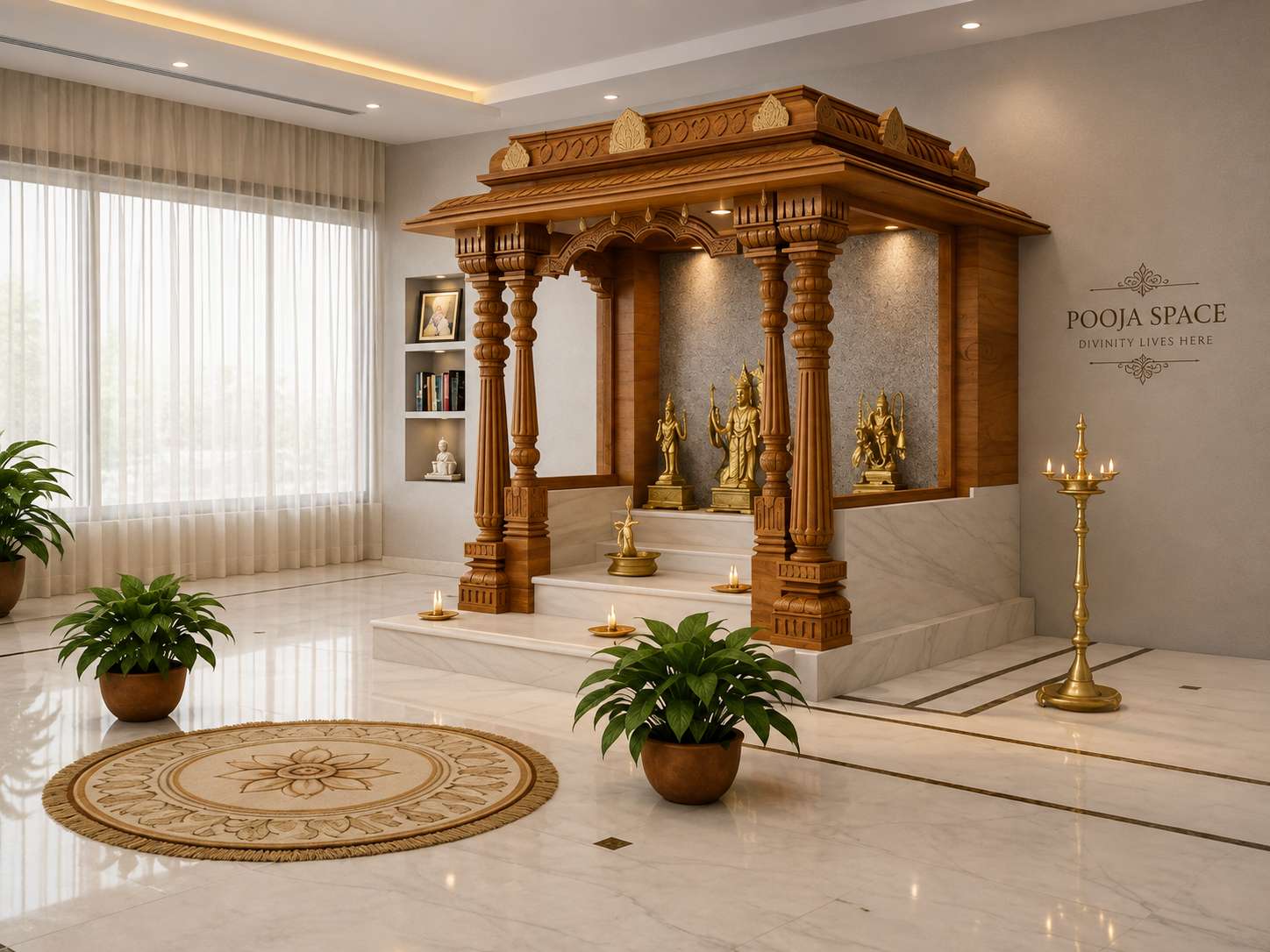 Pooja Rooms interior design detail 4 by Spacr
